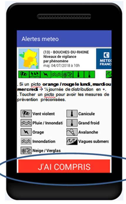 Badgeuse : évolution pratique à venir ce jeudi : alerte météo.